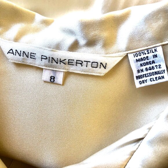 Anne Pinkerton Vintage 8O’s Korea Silk Button Down Blouse Shirt OVERSIZED - Picture 12 of 13